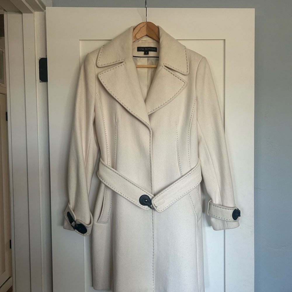 Via Spiga Elegant Cream Women's Coat